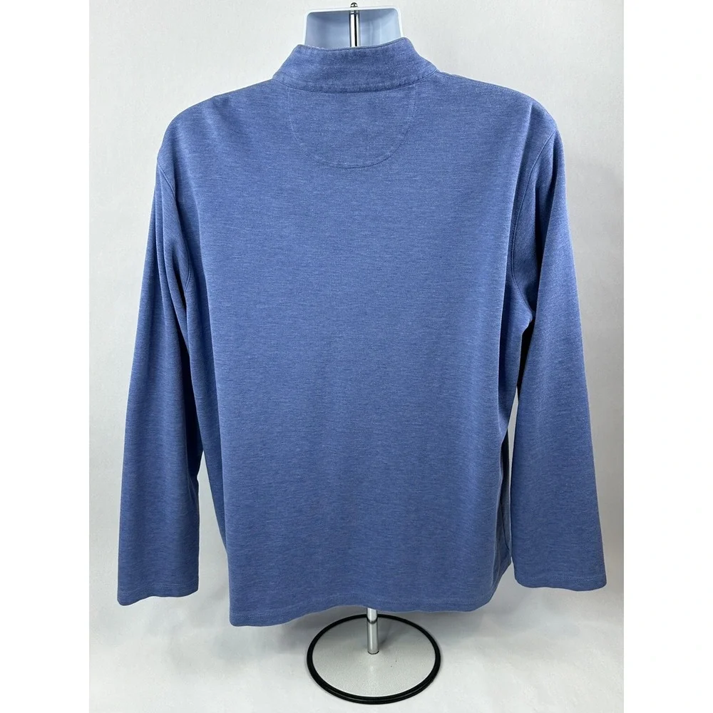 Mizzen+Main Sweater Mens 2XL Blue Fairway Zip Pullover Golfer
